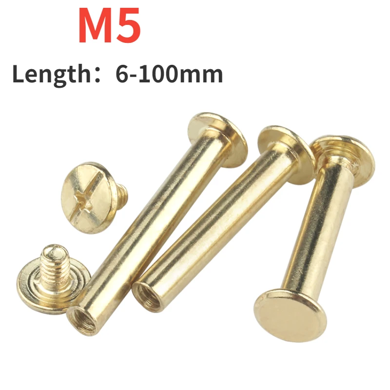 Brass Copper Plated Binding Chicago Screws Nail Rivet Studs Snap Rivet Books Butt Screw Photo Album Binding Screw 5/10/20pcs rivets and fasteners rivets and screws binding screws