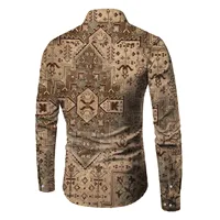 Fashion Men Shirts Oversized Casual Shirt Ethnic Floral Aztec Print Long Sleeve Tops Men's Clothes Vintage Cardigan Blouses Tops - Image 5