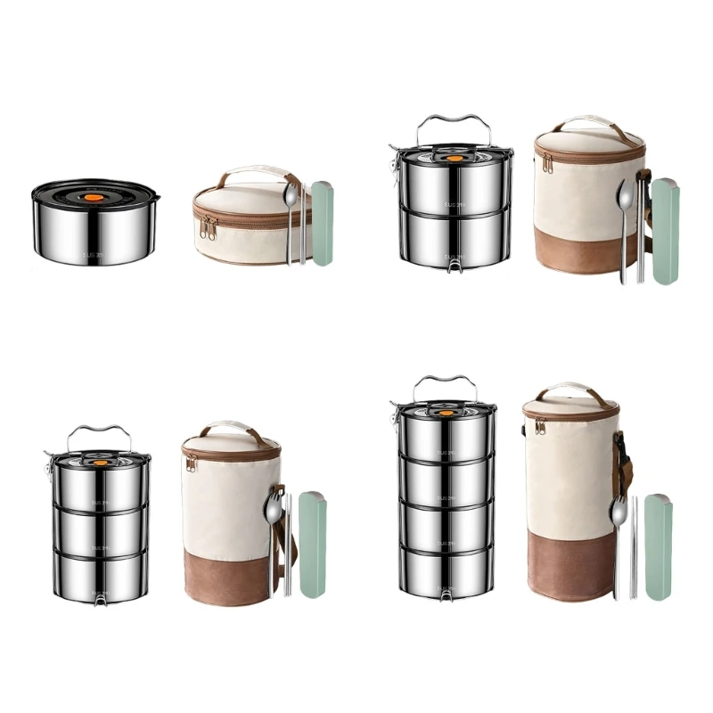 

Leakproof Stainless Steel Container Easy to Clean Durable Lunch Storage Box Perfect Gift for Travel Enthusiasts Dropship