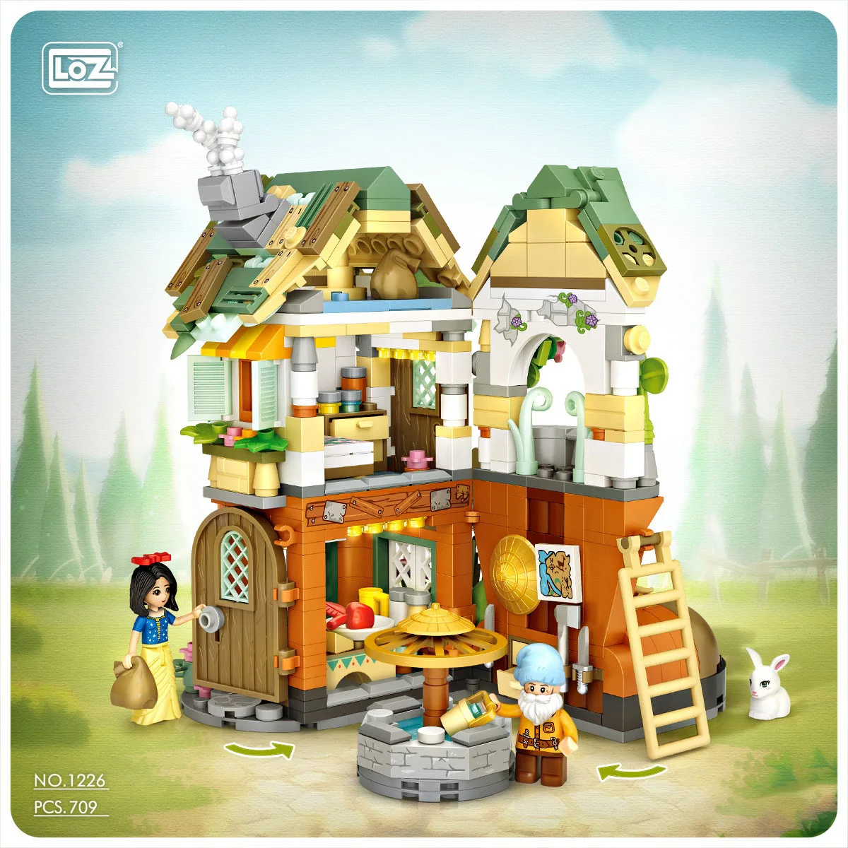 

New Year's Day New Product Fairy Tale Forest Cabin Dwarf Building Wooden House Splicing Micro House DIY Children's Toy Gift