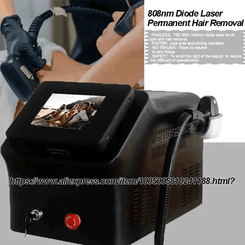 

New Portable Diode Laser For Hair Removal Machine 808nm Laser Permanent Hair Removal Equipment Salon Face Body Hair Removal