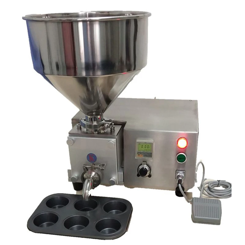 

Semi Automatic Thick Liquid Cheese And Tomato Sauce Puff Filling Machine Cream Paste Filling Machine For Coating Round Cake