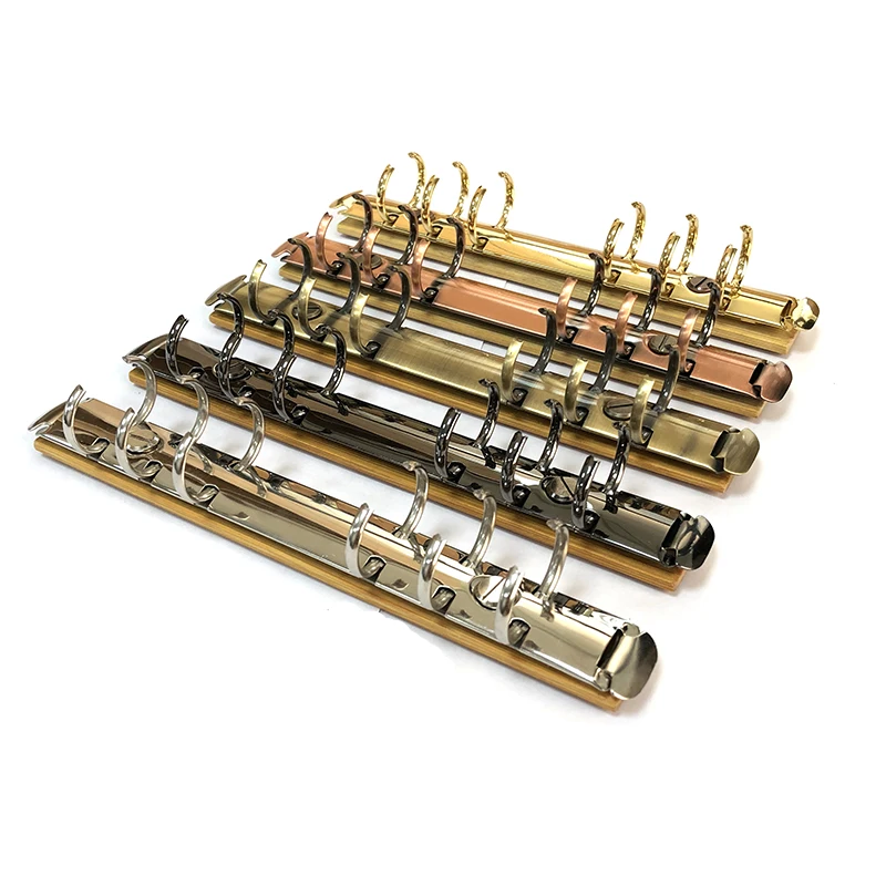 A6 Detachable Buckle Loose-leaf Binder Strip Bamboo Back Panel 6 Holes Metal Ring Binder Clips Data Book Album Notebook