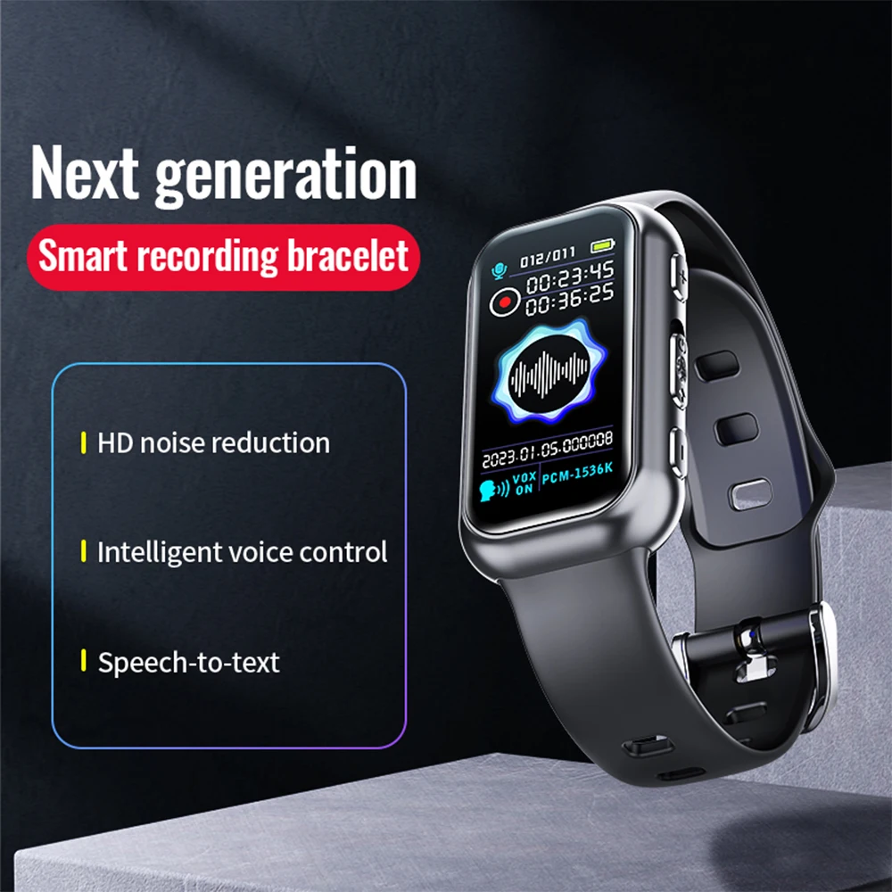 Digital Voice Recorder Wrist Watch Dictaphone Voice Activated Noise Reduction Recording Pen MP3 Player For Business