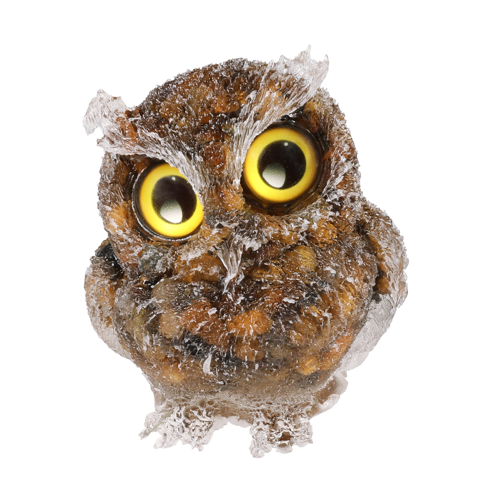 Natural Crystal Gravel Resin Owl Figurine Lovely Mini Animal Statue Handmade Craft With Black Box For Table Decor Home Ornament with envelope greeting card birthday gifts wedding thank you cards paper lovely