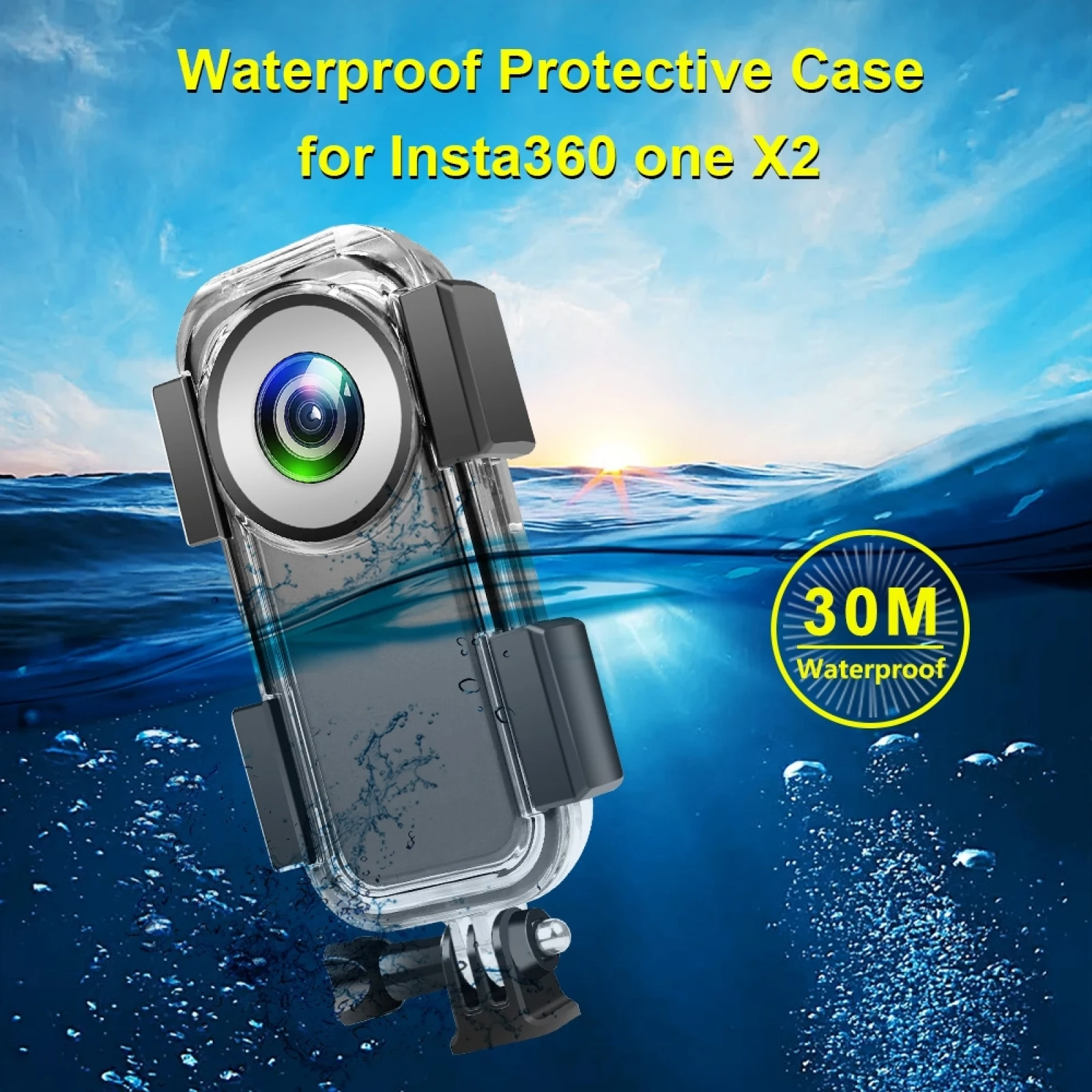 PULUZ 30m Underwater Waterproof Housing Case for Insta360 ONE X2 Cover for Diving, Snorkeling, Swimming
