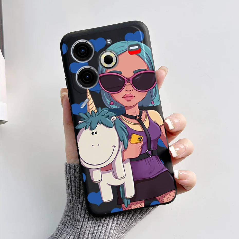 Luxury Marble Black Silicone Soft Phone Case - Elegant TPU Back Cover in 6.78