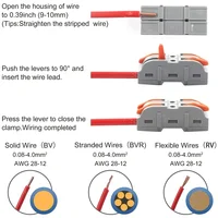 20/30/50/100 Pieces Universal Lever-Type Cable Connectors 1-to-1 Direct Connection Assembly Type Electrical Connectors Wire Terminals Quick Connection - Image 3