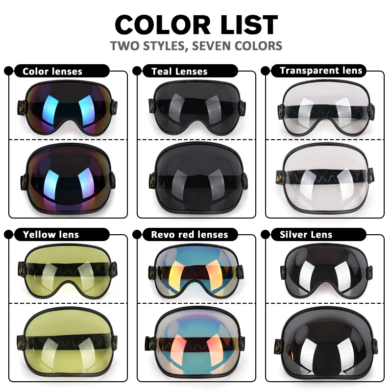 Uchoose Fit All Vintage Retro Open Face Half Helmet Motorcycle Helmet Bubble Shield Visor Lens Sunglasses Goggles Accessories 2