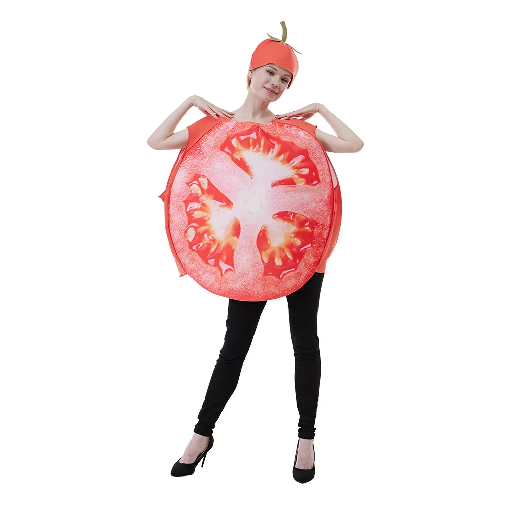 Divertente pomodoro affettare abiti frutta Cosplay Halloween stampa Costume donna pomodori Festival Harvest abbigliamento fantasia Cosplay AliExpress