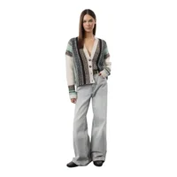 Trendyol TYZA Women's Cardigan Color Block Casual Regular Fit V Neck Knitwear Standard Sleeve SweatersJumpers Cardigan V Neck 2