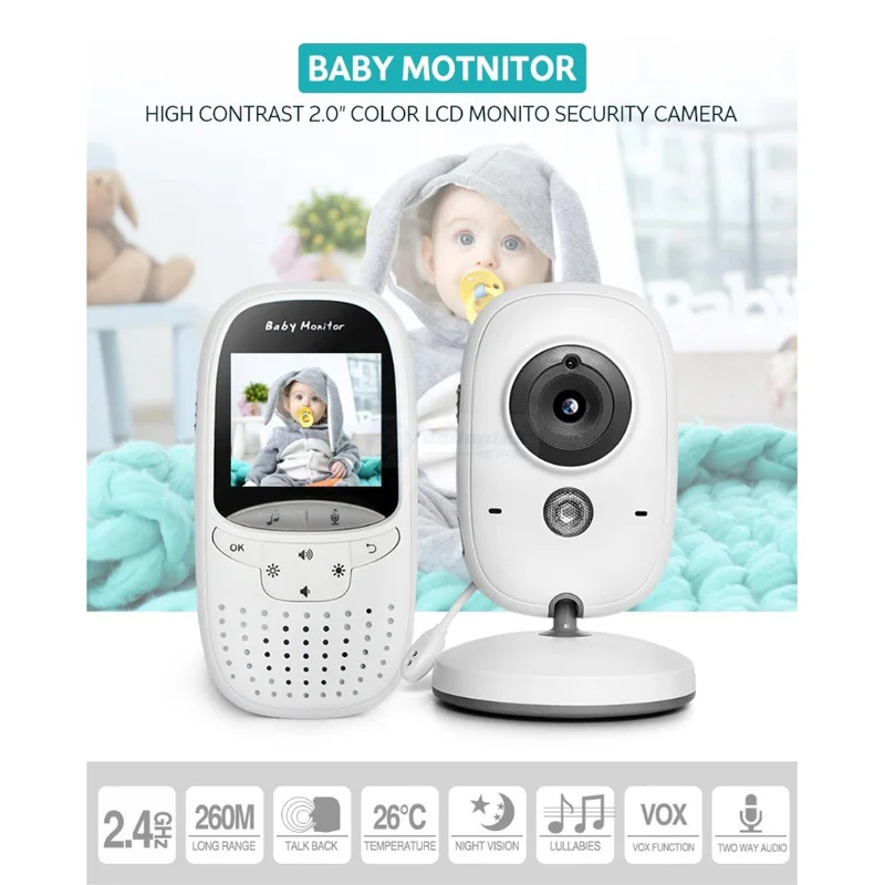 VB602 Two-way Talk Back Wireless Surveillance Cameras Portable Baby Monitor Little Kids Caregiver Auto Night Vision USB Charging v20 2 4ghz wireless baby cry detector portable digital audio baby monitor sensitive transmission two way talk crystal clear cry