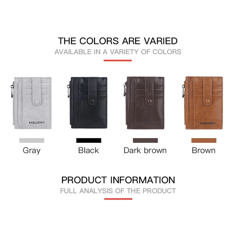 

PU Leather Wallet Credit Holder Coin Purse Money for Case for Men