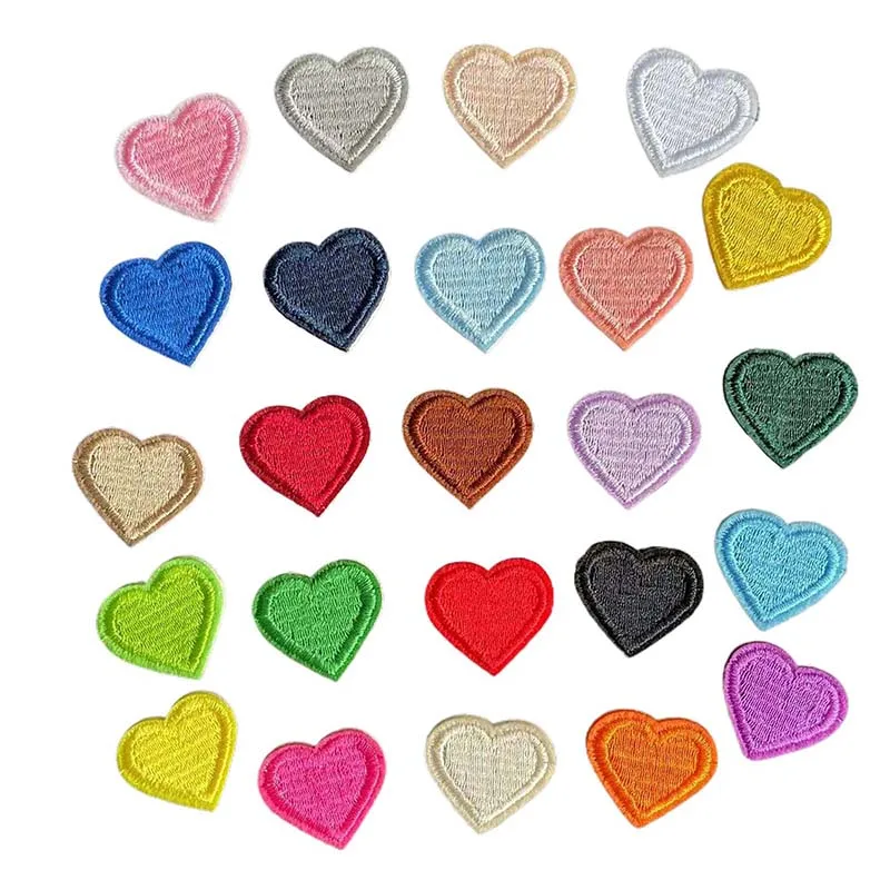 5PCS,23PCS/Cute Mni Love Heart Fabric Applique Stick On Patches,Self Adhesive Embroidery Repair Patch For Clothes,Down Jacket