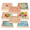 Eight In One Children's Multifunctional Board  Chess Wooden Flying Chess Checkers Gobang Chinese Chess Adult Parentchild Game 4