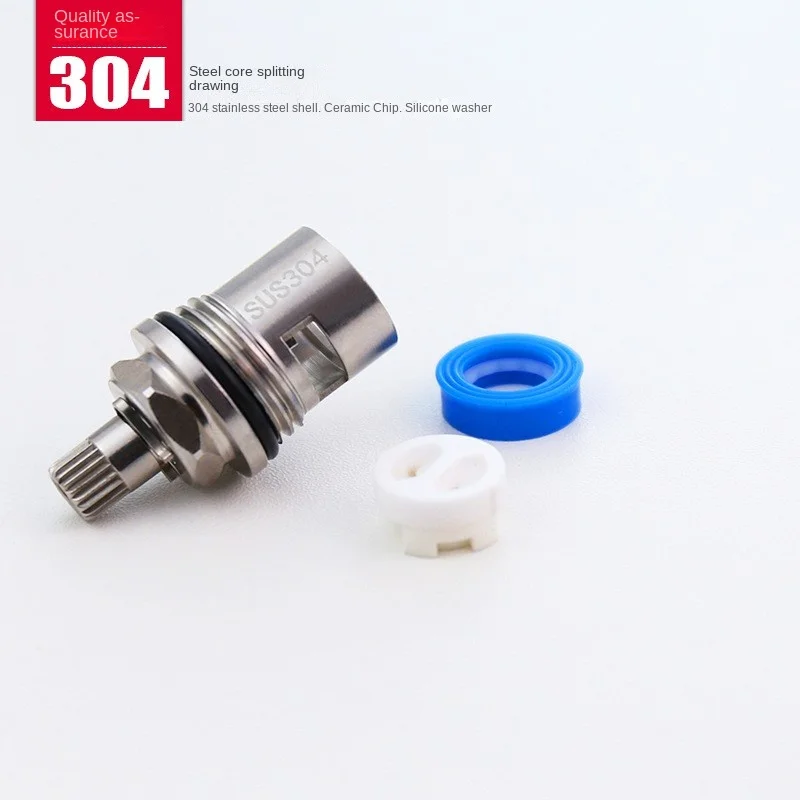 304 Stainless Steel 1/2" Replacement Ceramic Disc Tap Valve Quarter Turn Cartridges Bathroom Faucet Accessory Water Tap Valve