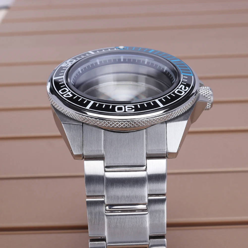 NH35 43,8mm Tauchen herren Uhr Fall Strap Sapphire Kristall Für Mod Samurai NH35 NH36 NH34 NH38 NH70 Bewegungen uhr Zubehör – Detail 5
