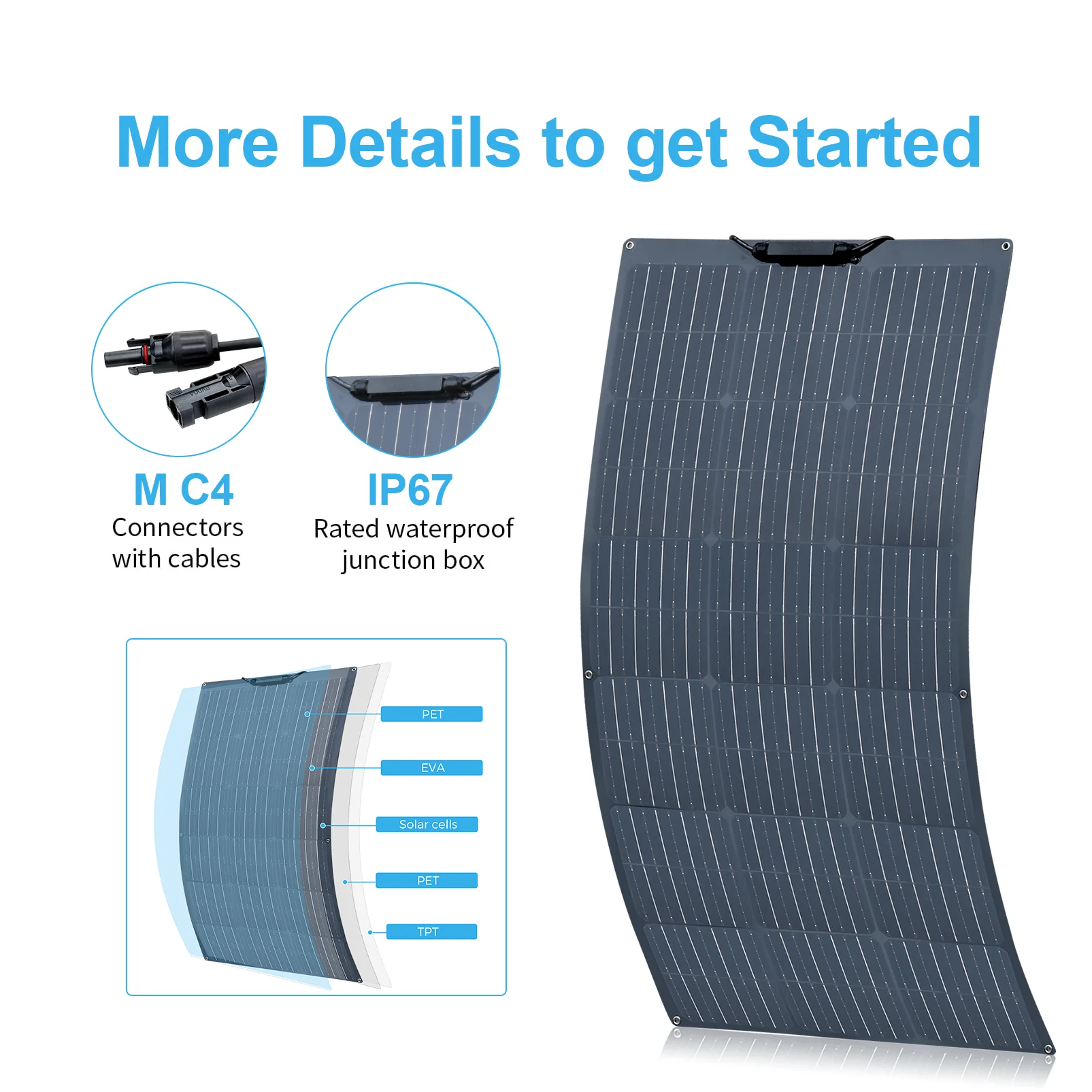 Solar panel kit Painel Solar Flexível XINPUGUANG Módulo Carregador de Bateria de Alta Eficiência, 12V, 24V, 400W, 300W, 200W, 100W