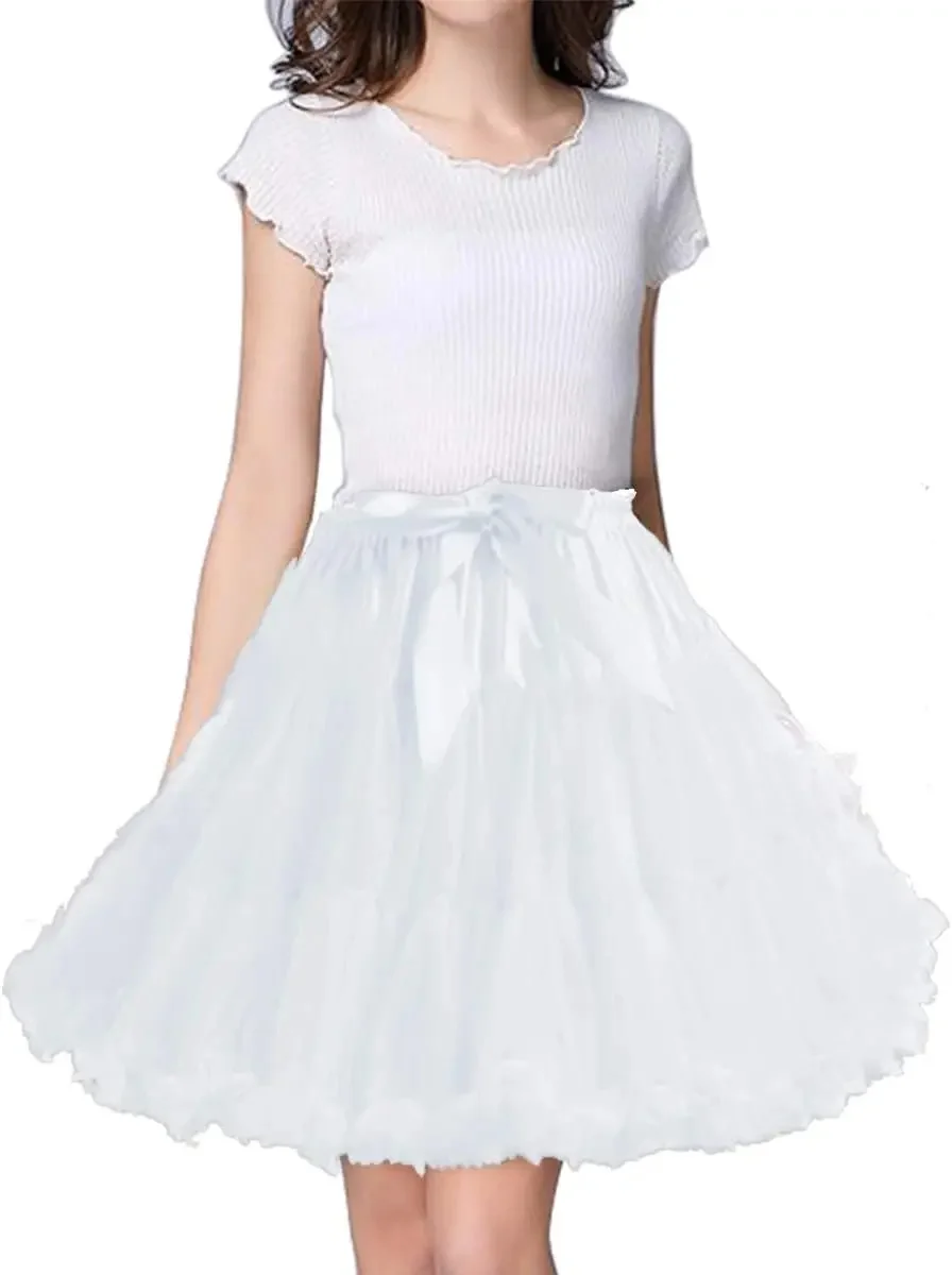 Petticoat Women Lolita Cosplay Petticoat A-Line Puffy Tutu Skirt Layered Ballet Pettiskirts Big Bowknot Underskirt petticoat skirt petticoat underskirt wedding underskirt lolita petticoat flower girl underskirt wedding petticoat ballet dress tulle tutu skirt
