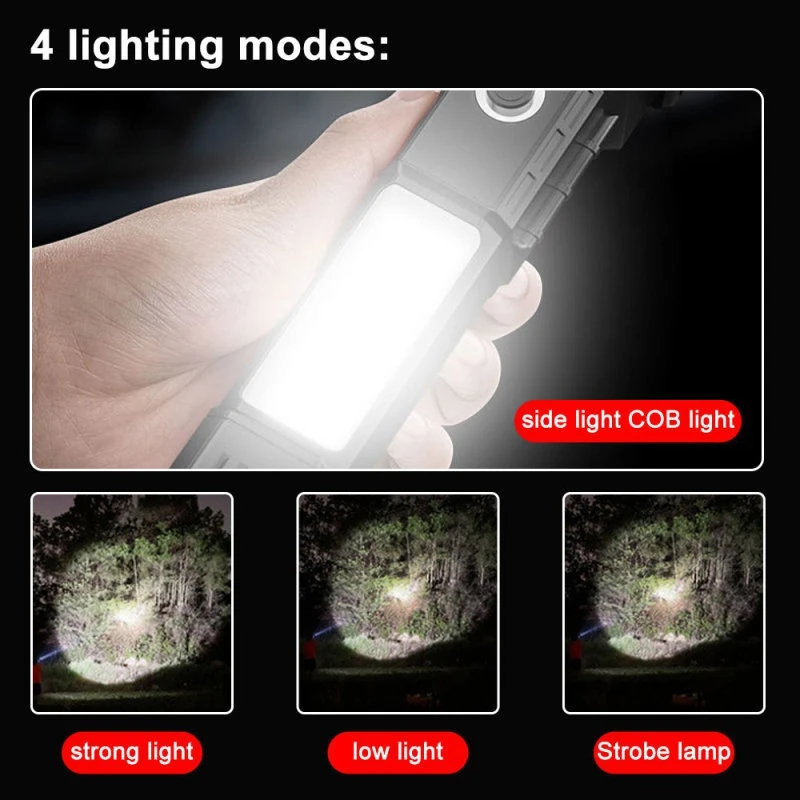안전 망치가 달린 LED 손전등, 비상 자체 구조, 깨진 창문 토치, USB 충전식 전술 조명 랜턴