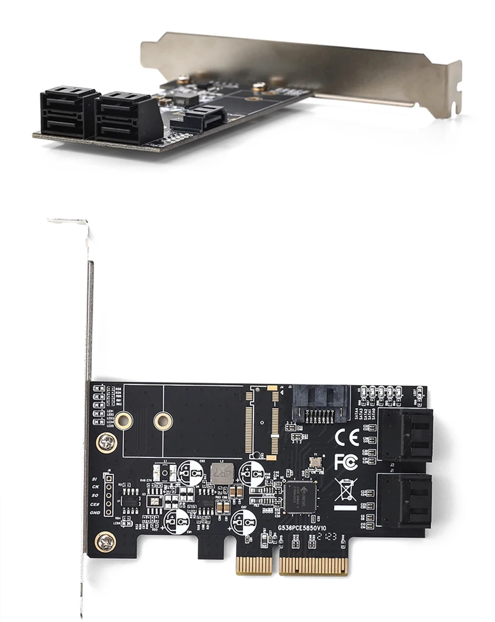 PCIe to 5 Port SATA III Adapter JMB585 Chipset ZimaBoard Private Cloud Expansion