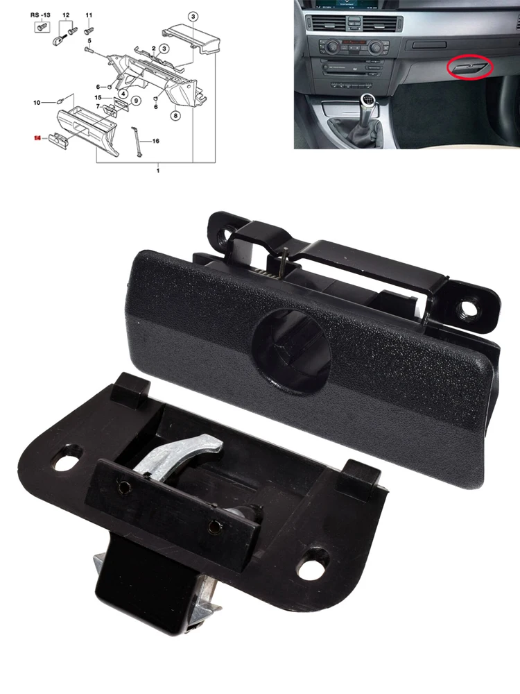 2PCS Handschuhfach-Schlossverschluss OE 51161946513 51161849472 Für BMW 3 E30 5 E34 7 E23 Z1 Z3 Innenraum Autozubehör Direkter Ersatz – Detail 3