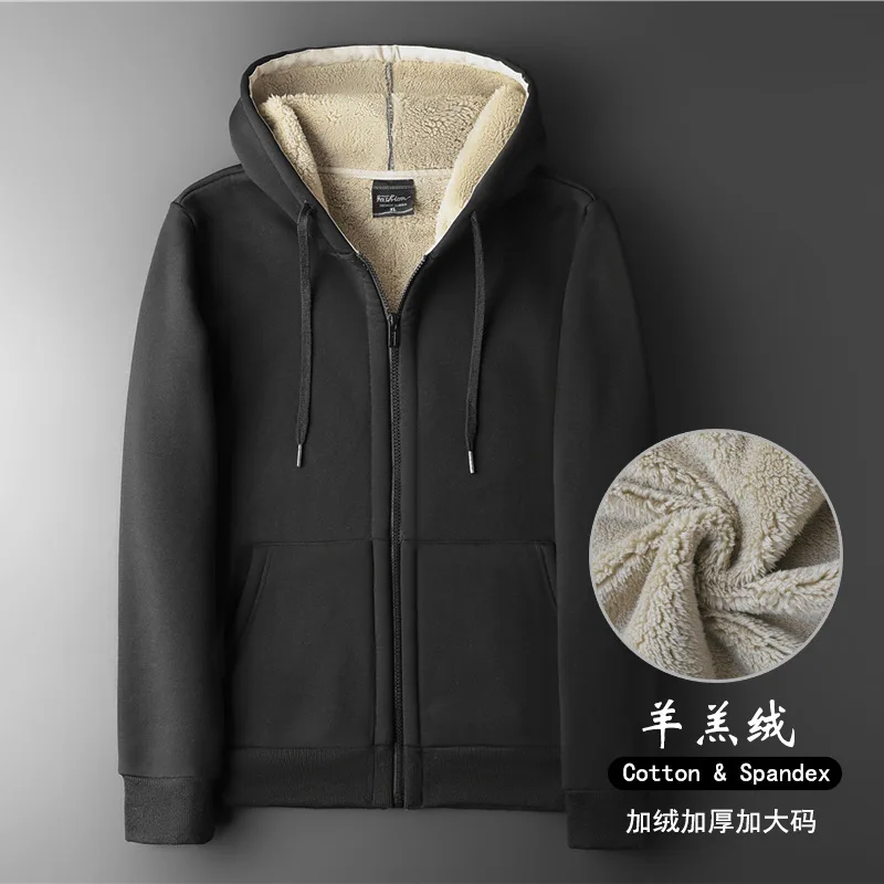 

8XL Winter Thicken Fleece Men Sport Jacket Thermal Loose Zip Up Hoodie Sweatshirt Running Jogger Fitness Gym Workout Casual Coat