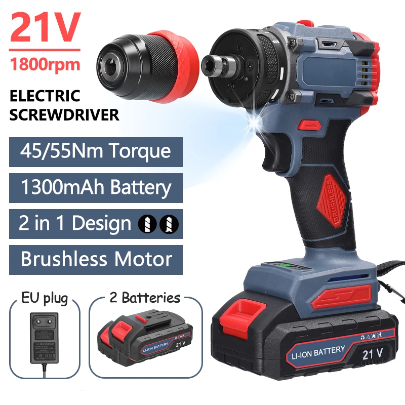 301144-04cd73.jpg Se853b3d022164450aab60f1b70600802t 21V Electric Screwdriver Rechargeable 55NM Torque Brushless Motor Cordless Screw Driver Impact Drill for Makita Battery Mallzona