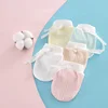 0-12 Months Baby Protective Gloves Anti Scratch Face Newborn Boy Girl Thin Breathable Hand Protector Soft Cotton Kids Gloves 3