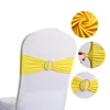 10pcs High-end Hotel Wedding Decoration Butterfly Knot Backrest Flower Spandex Chair Ribbon Chair Cover Elastic Strap 4
