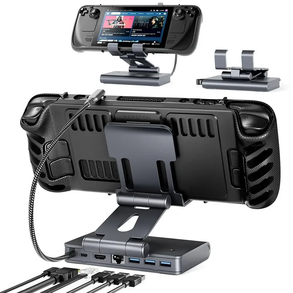 6 In 1 Docking Station Legion Go Dock Hub Stand Hdmi 2.0 4K @ 60Hz Docking Station Portatile Per Lenovo Legion Go Rog Ally Msi Claw