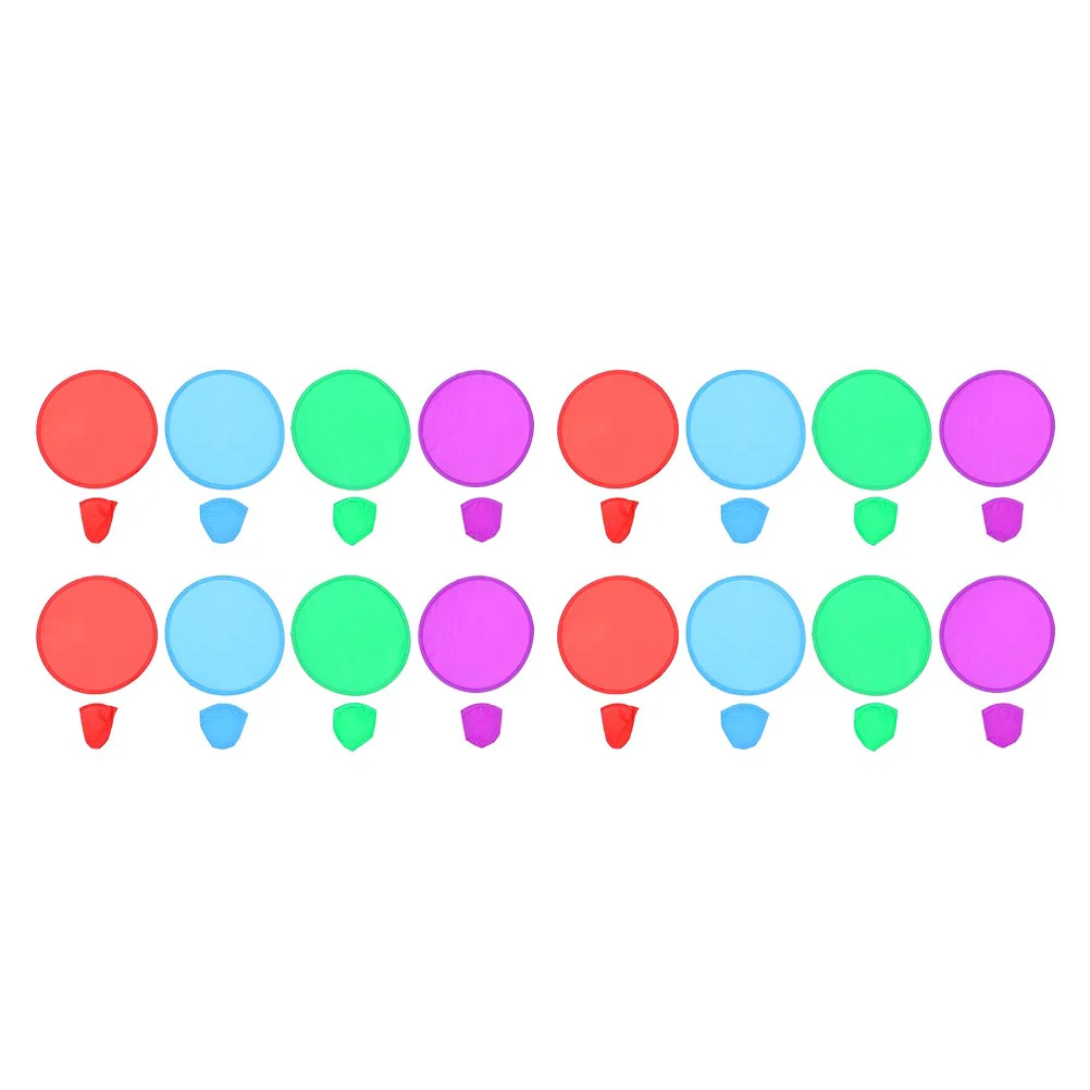 16 Pcs Round Fan Folding Flying Disc Colorful Lawn Game Disk Flyer Throwing Toy Plate Foldable Small