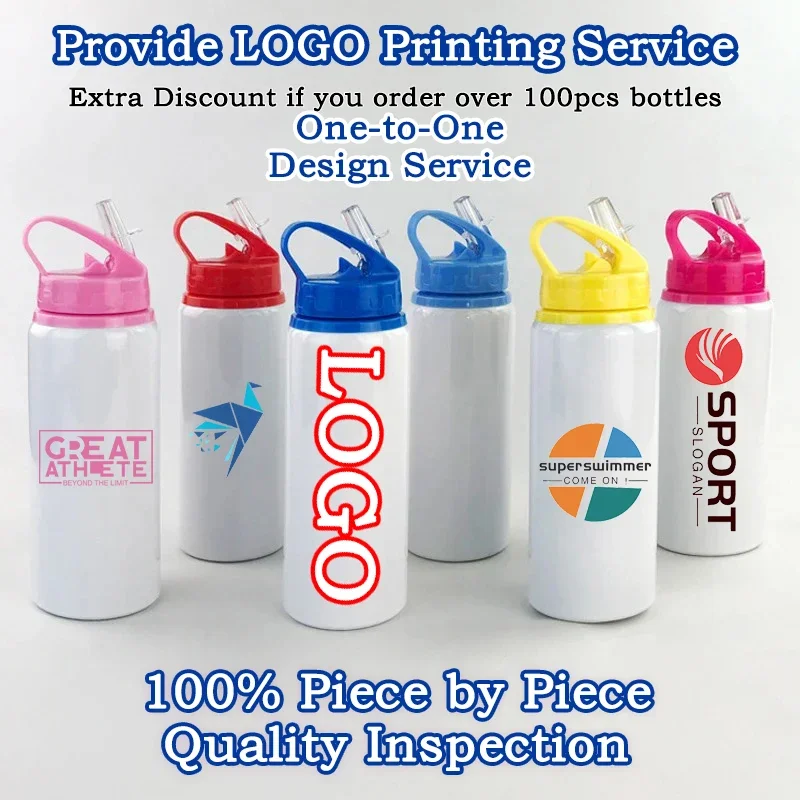 DIY Custom 600ML Water Bottle Personalized Creativity Gift Sport Mug Print LOGO Photo Text for Travel Sport Aluminium Portable