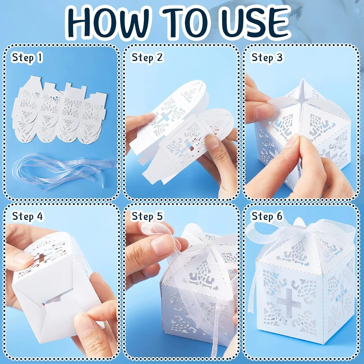 20 Packs Baptism Favors Set Acrylic Rosary Beads Faux Pearls with Organza Bags and Cross Baptism Favor Boxes Recuerdo De Boda Y - Image 4