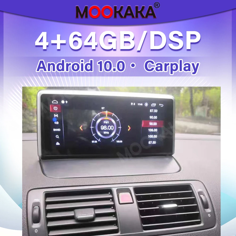 

4+64GB Carplay Android 10.0 Car Player Stereo For VOLVO S40 2005-2014 GPS Navigation Auto Audio DSP Radio Receiver Head Unit