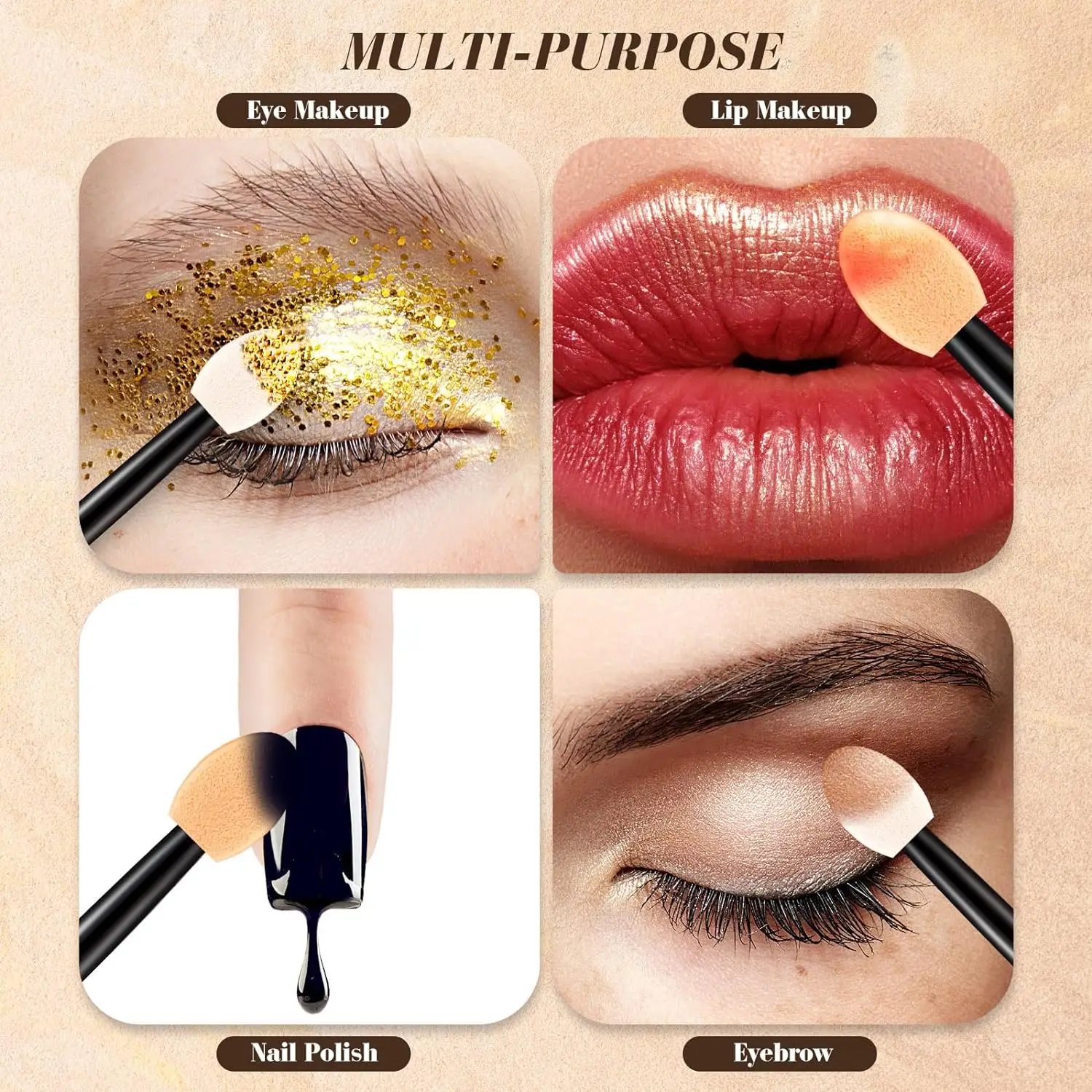 Sheeamy Eyeshadow Applicators Disposable Eye Makeup Applicators Eye Makeup Brushes Eyeshadow Double Sided Sponge