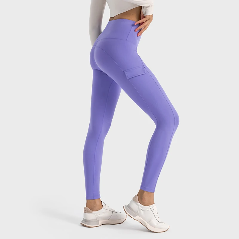 

High Waisted Cargo Pocket Skinny Yoga Leggings Tummy Control Gym Fitness Stretch Nylon Yoga Pants for Women