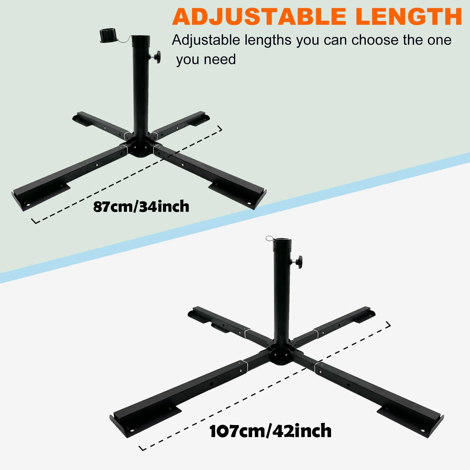 CY Retractable Umbrella Fixed Bracket Outdoor Universal Cross Base Artificial Christmas Tree Adjustable Base Anti-rust