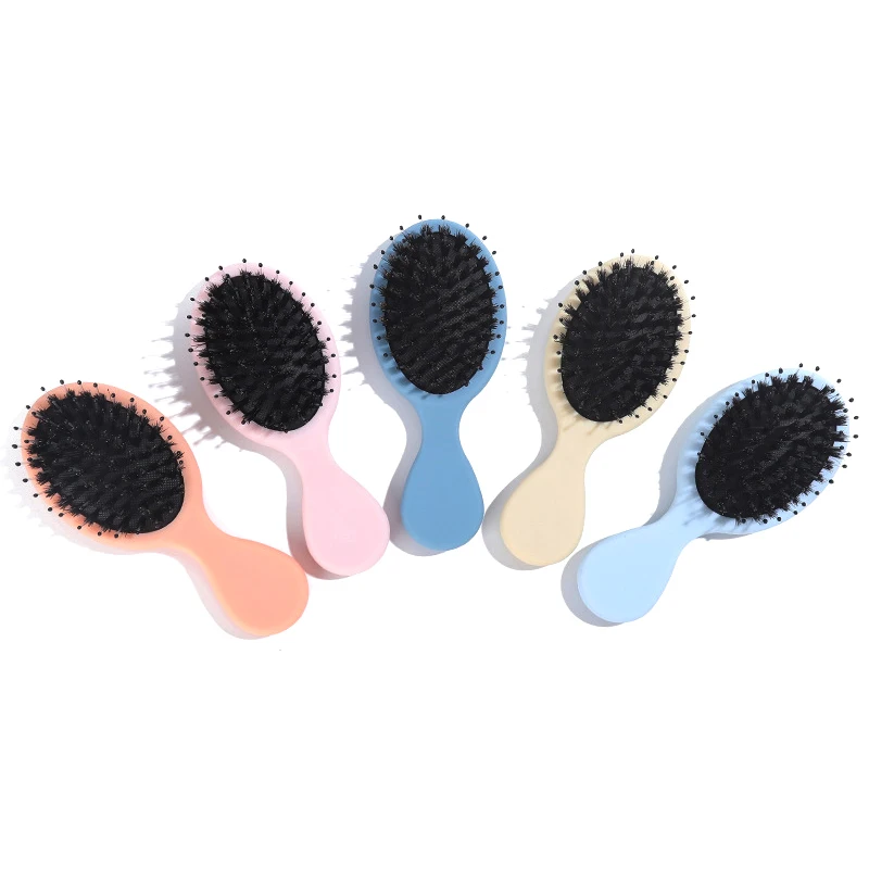 

1PC Mini Oval Boar Bristle Hair Comb Anti-static Hair Scalp Massage Airbag Comb Hairbrush Salon Hair Care Styling Tool