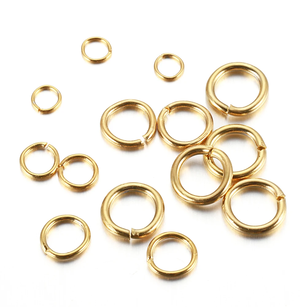 100-200pcs 4-10mm 스테인레스 스틸 분할 반지 오픈 점프 링 커넥터 쥬얼리 만들기 DIY 구성 요소 결과