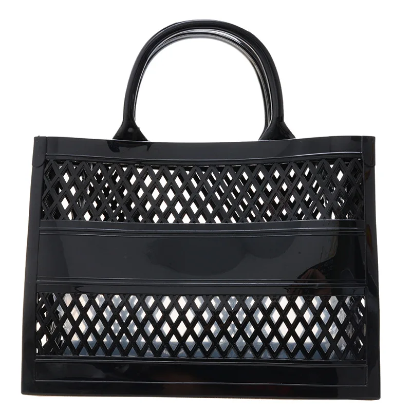 Chic Mesh Beach Tote - Stylish Clear Handbag and Travel Accessory