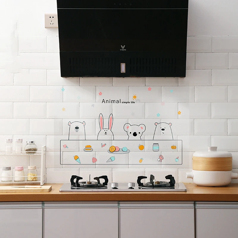 Kitchen Backsplash Stickers Wallpaper, Oil Proof Sticker Wall
