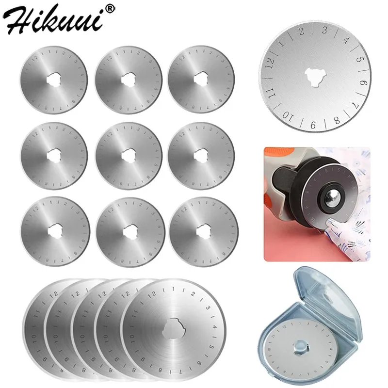 10Pc 28/45mm Rotary Blade Round Leather Cutter Blades Replacement Blades  Boxed For Fabric Sewing Quilting Cutting