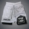Custom Compression Shorts Men Gym Athletic Pants Your Logo Fitness Sportswear Personalized Double Layer Quick Dry Sports Shorts 3