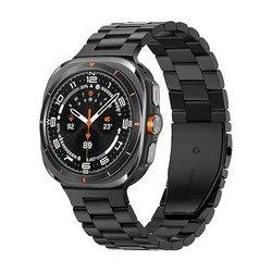Stainless Steel Metal Watch Strap - Premium Link Bracelet - Galaxy watch 7 47mm (Black)