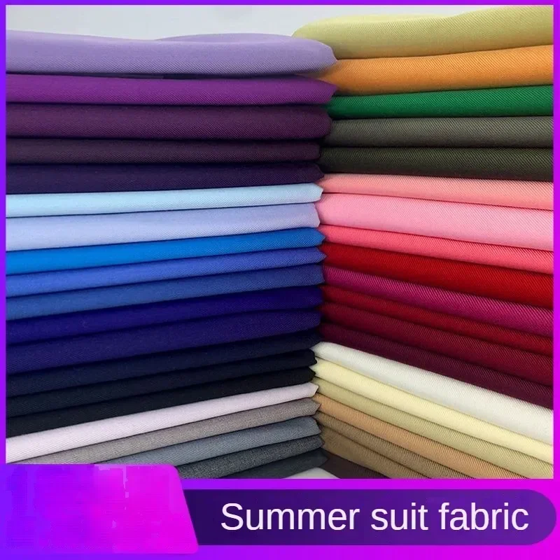 Summer Suit Fabric By The Meter for Men Women's Cloth Anti-wrinkle White Black Blue Red Pink