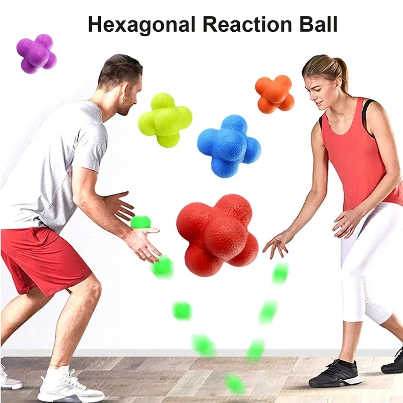 Hexagon Reaction Ball Agility Training Ball for Basketball Football Kids Adult Coordination Reflex Sports Fitness Training