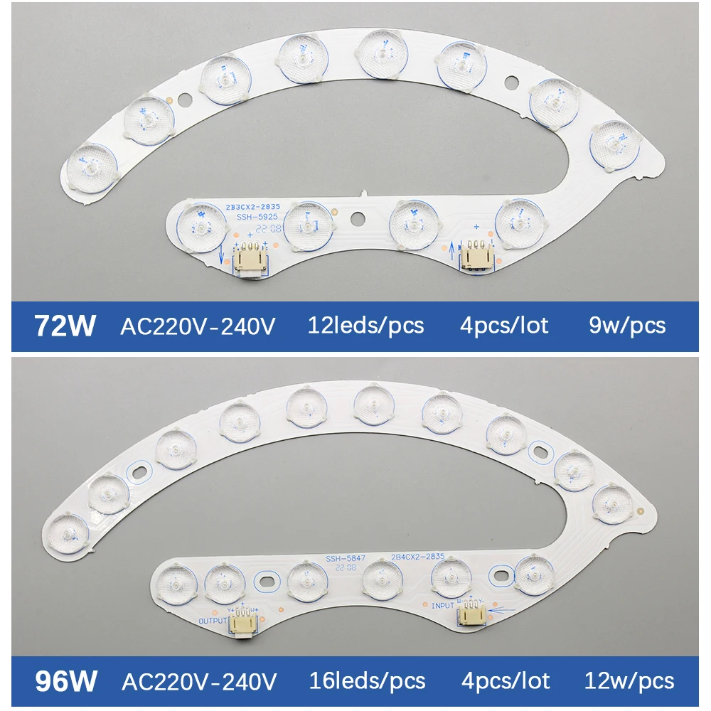 Led Module For Ceiling Lights Dimming 220V Replacement  Led Light Panel 72W 96W Energy Saving Module Lamp For Ceiling Fan Lamps 3