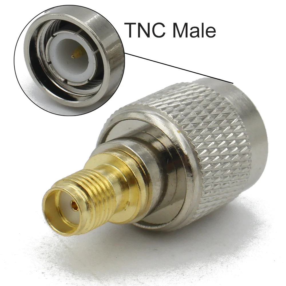 Connector TNC to SMA Adapter Male plug & Female jack RF Coaxial Adapter Test Converter Brass 50ohm Straight Wire Terminals TNC 4