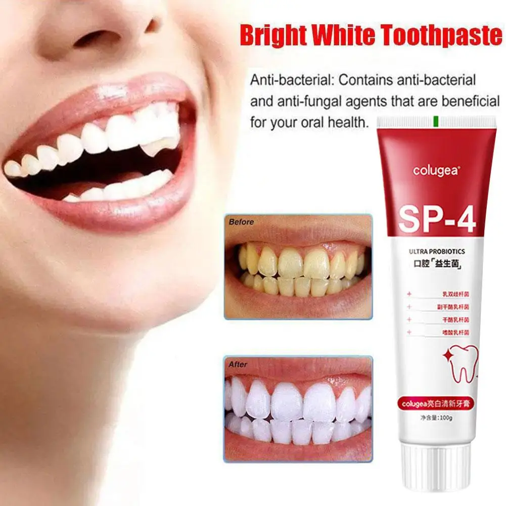 

Probiotic Whitening Toothpaste Removal Tooth Stain Repair Cavities Fresh Breath Prevents Dental Cleaning Care Tools Brighte R0L9